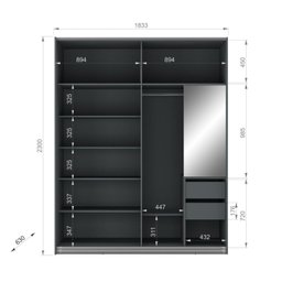 Guarda Roupa Casal 2 Portas Deslizantes 2 Gavetas Allure Yescasa - 5