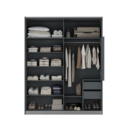 Guarda Roupa Casal 2 Portas Deslizantes 2 Gavetas Allure Yescasa - 3