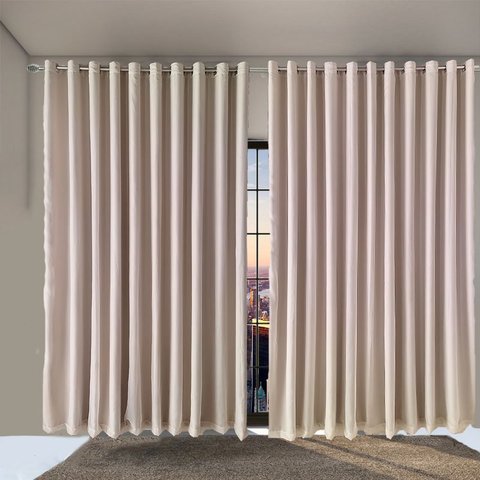 cortina para apartamento Paris corta luz 7,00 x 2,30 palha