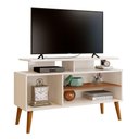 Ver imagem 2 de Rack Bancada para Tv de até 42 2 Prateleiras Lynne Off White/canela