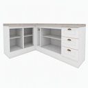 Ver imagem 4 de Cozinha Compacta 4 Peças com Balcão Pia / Canto Reto e Porta Toalhas com Tampo 100% MDF Emily