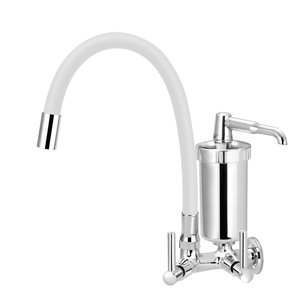 Torneira Filtro Gourmet Flexível Colorido Parede Luxo 1/4 V:branco