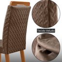 Ver imagem 5 de Mesa de Jantar Copper 180cm Madeira Tampo Vidro Canto Copo com 6 Cadeiras Aline