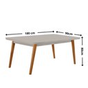 Ver imagem 4 de Mesa de Jantar Copper 180cm Madeira Tampo Vidro Canto Copo com 6 Cadeiras Aline