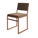 Ver imagem 2 de Cadeira de Jantar Industrial Isa Assento Estofado Veludo Marrom Base Cobre