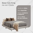 Ver imagem 2 de Cama Japonesa Flutuante Cais Tatame Linho Base Box King 1,95m Design Moderno para Quarto Cinza