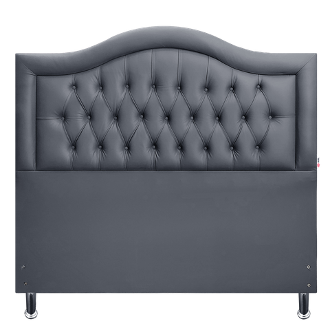 Cabeceira King Estofada Capitonê Provençal Corano Cinza 195 X 120 Plus Rbl