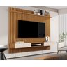 Painel com Nicho Suspenso Para Sala Venus Ripado 1.8 TV até 72 Pol.:Nature/Off White - 2