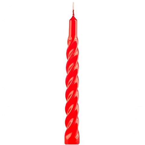 Kit 6 Vela Espiral Decoração Natalina Vermelha Torcida 20cm