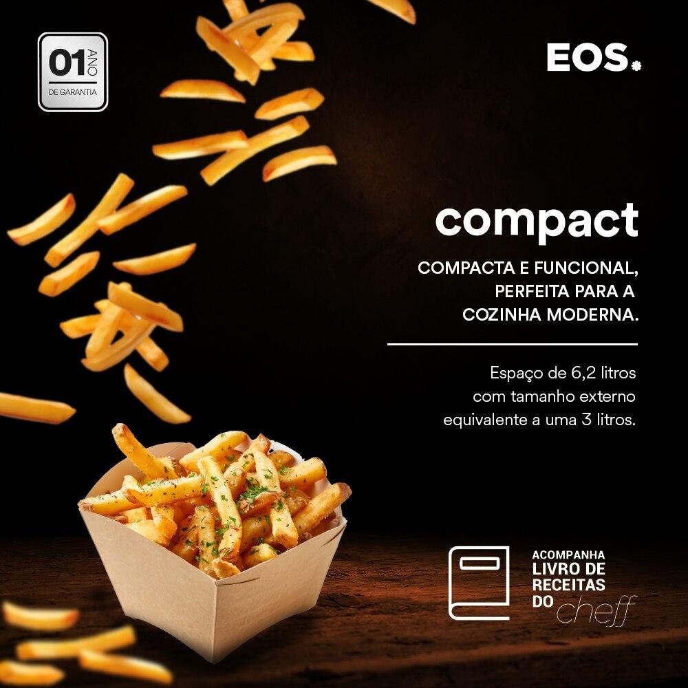 Fritadeira Air Fryer Eos 8,2 Litros Chef Gourmet Digital Compacta All Black Eaf80p 110v - 6