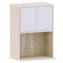 Ver imagem 1 de Armário Aéreo para Cozinha 2 Portas com Nicho 60 Cm Atenas Cinza Cristal