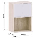Ver imagem 4 de Armário Aéreo para Cozinha 2 Portas com Nicho 60 Cm Atenas Cinza Cristal