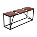 Ver imagem 2 de Banco Design Estilo Industrial Namoradeira Ferro e Madeira Artesanal Decoração Casa Jardim 3 Lugares