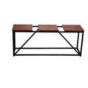 Ver imagem 5 de Banco Design Estilo Industrial Namoradeira Ferro e Madeira Artesanal Decoração Casa Jardim 3 Lugares