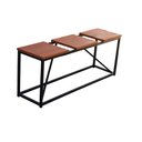 Ver imagem 3 de Banco Design Estilo Industrial Namoradeira Ferro e Madeira Artesanal Decoração Casa Jardim 3 Lugares