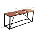 Ver imagem 6 de Banco Design Estilo Industrial Namoradeira Ferro e Madeira Artesanal Decoração Casa Jardim 3 Lugares