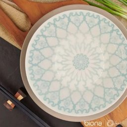 Prato Raso de Cerâmica Estampa Donna Mandala 24cm 12 Unidades - Biona 091079 - 2