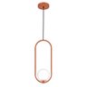 Luminária Lustre Pendente Teto Arco Globo Vidro Lavabo Cobre - 1