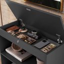 Ver imagem 6 de Armário Estante Biblioteca Multiuso com Compartimentos Ocultos Lock Preto/Grafite