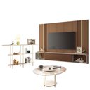 Ver imagem 1 de Home Suspenso Empire Castanho Off White e Aparador Infinity e Mesa de Centro Sky com Tampo de Vidro