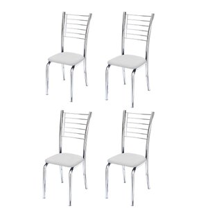 Conunto 4 Cadeiras cromadas para cozinha Kiara-Corino preto GAT MAGAZINE