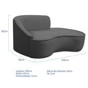 Ver imagem 5 de Kit Divã Recamier Orgânico Marrocos 200cm Lado Direito e 2 Poltronas Amore Linho Cinza Escuro
