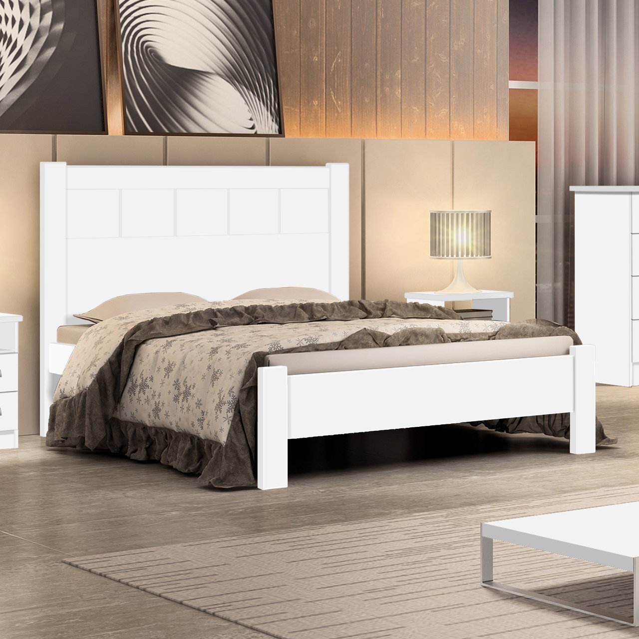 Cama Casal Primícia Plus D'Doro Móveis - Branco D'Doro Móveis - 3