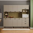 Ver imagem 2 de Armário de Cozinha Compacta 10 Portas e 2 Gavetas 222cm Sense Freijó/vanilla - Pallazio