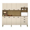 Ver imagem 1 de Armário de Cozinha Compacta 10 Portas e 2 Gavetas 222cm Sense Freijó/vanilla - Pallazio