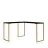 3 Pés Base De Mesa 75cm Quadrada Metal Escrivaninha Aparador:Dourado - 1