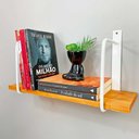 Ver imagem 2 de Prateleira de Parede Bracket Industrial 50cm Carvalho e Branco