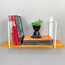 Ver imagem 1 de Prateleira de Parede Bracket Industrial 50cm Carvalho e Branco