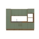 Ver imagem 2 de Cozinha Modulada Celeste Kappesberg 100% Mdf Nogueira/verde 300cm