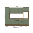 Ver imagem 4 de Cozinha Modulada Celeste Kappesberg 100% Mdf Nogueira/verde 300cm