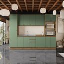 Ver imagem 1 de Cozinha Modulada Celeste Kappesberg 100% Mdf Nogueira/verde 300cm