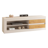 Rack com Painel para Tvs de até 75 Polegadas Loren 2 Gavetas e 2 Prateleiras Off White/mel - 3