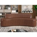 Ver imagem 2 de Sofá 3 Lugares Curvo Sala de Estar Living Cancún D02 Couríssimo Marrom 210cm B-38 - Lyam Decor