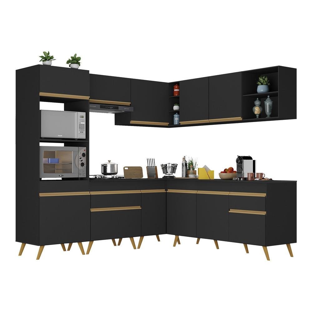 Cozinha Completa de Canto Veneza GB Multimóveis MP2045 com Armário e ...