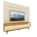 Ver imagem 5 de Painel e Rack Led Pés Madeira Royal Requinte 212 Naturale Off White - Gelius