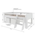 Ver imagem 3 de Cama Solteiro Infantil com Escada e 2 Baús Serena Yescasa Branco