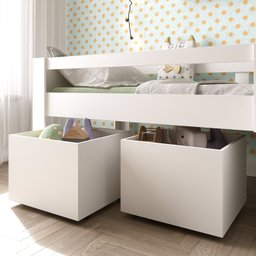 Cama Solteiro Infantil com Escada e 2 Baús Serena Yescasa - 8