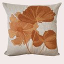 Ver imagem 1 de Capa de Almofada Linho Bordada Floral Terracota 50cm