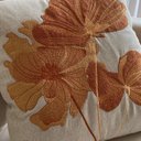 Ver imagem 2 de Capa de Almofada Linho Bordada Floral Terracota 50cm