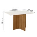 Ver imagem 3 de Mesa de Jantar Tampo sem Vidro 4 Lugares 120x90 cm Helo Carvalho Off White Poliman