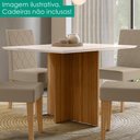 Ver imagem 2 de Mesa de Jantar Tampo sem Vidro 4 Lugares 120x90 cm Helo Carvalho Off White Poliman