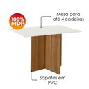 Ver imagem 4 de Mesa de Jantar Tampo sem Vidro 4 Lugares 120x90 cm Helo Carvalho Off White Poliman