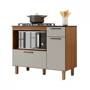 Balcão Master para Cooktop 5 Bocas e Forno Cinamomo Areia Zanzini