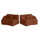 Ver imagem 5 de Sofá Curvo 4 Lugares 240cm Lua Yescasa Cobre Terracota