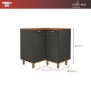 Ver imagem 4 de Balcão Munique - 2 Portas Canto Tampo Mdp 15/25mm Prateleira Interna Uv - Indekes