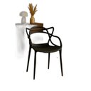 Ver imagem 3 de Mesa de Jantar Industrial 120x80cm Tampo Freijó com 4 Cadeiras Allegra Pretas - Conjunto Sala de Jan